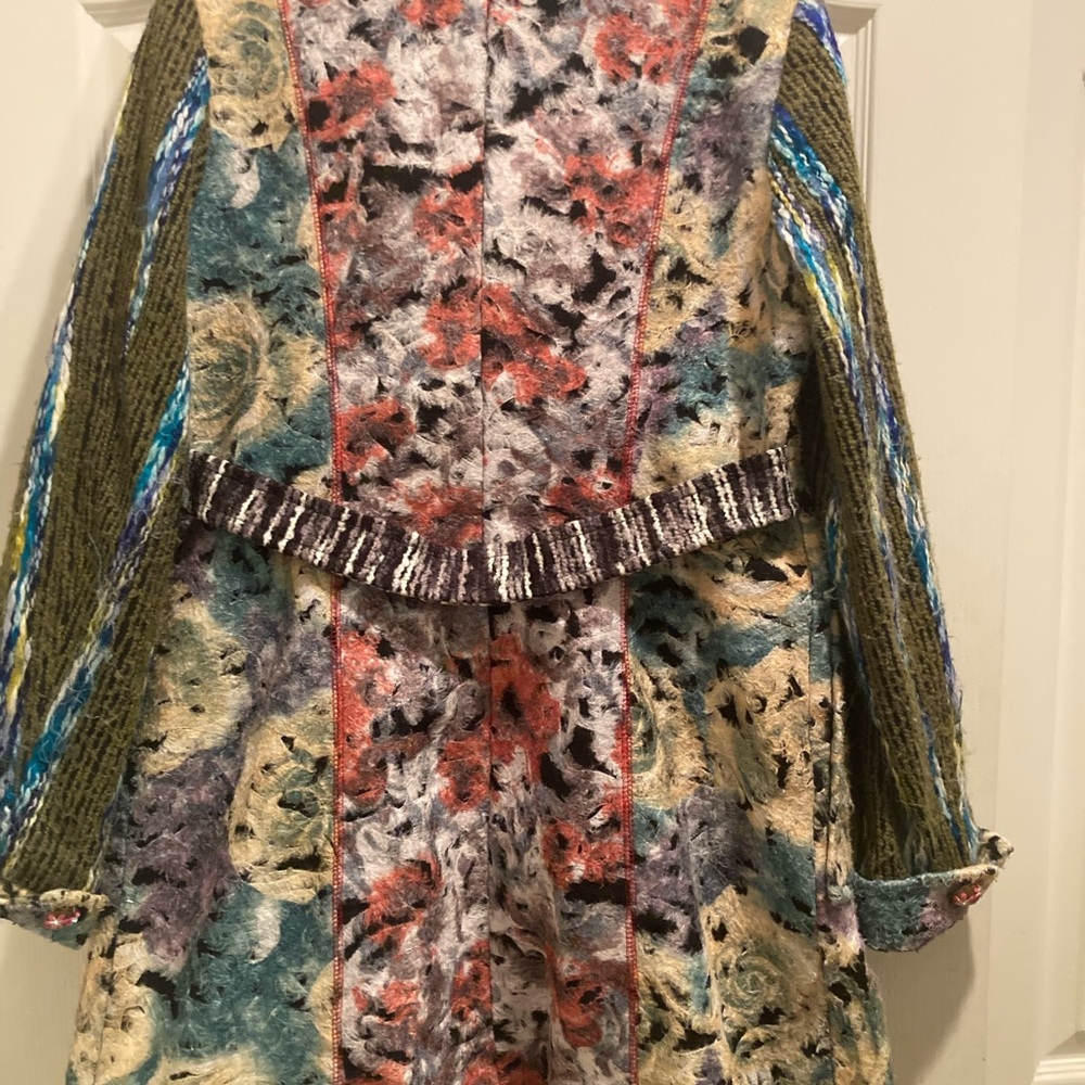 Adore Multicolor Artistic Trench Coat - Picture 2 of 7